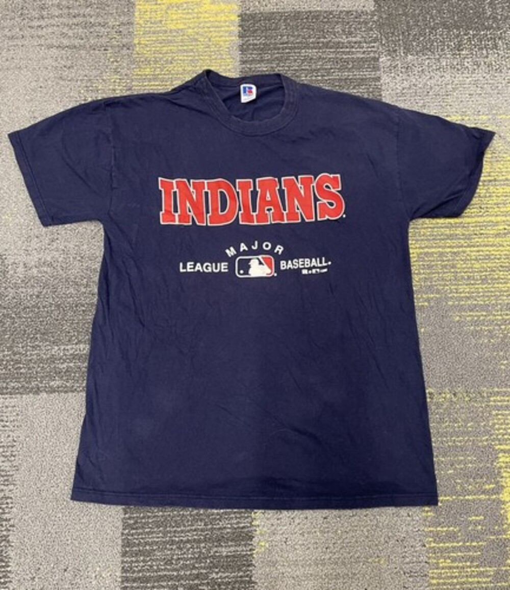 Vintage 1996 Cleveland Indians Baseball T Shirt Size Large L Russell Athletic